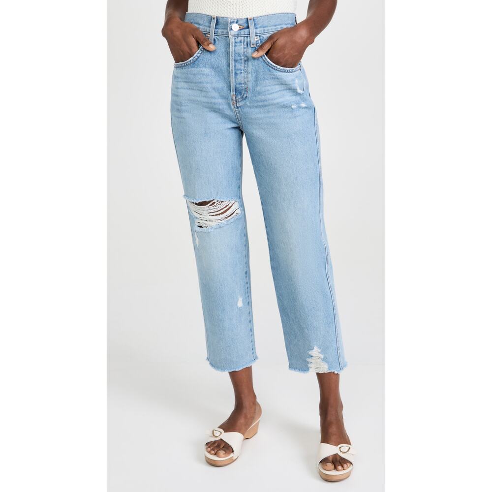 New Veronica Beard Blake Crop Classic Straight Jeans in Lakeshore Size 26